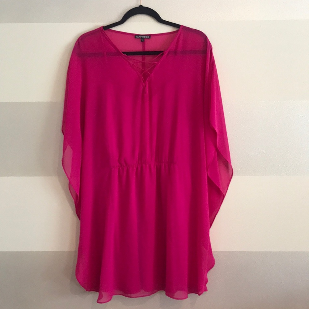 Express Pink Sheer Tunic style dress